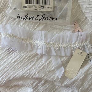For Love And Lemons White Lace Garter